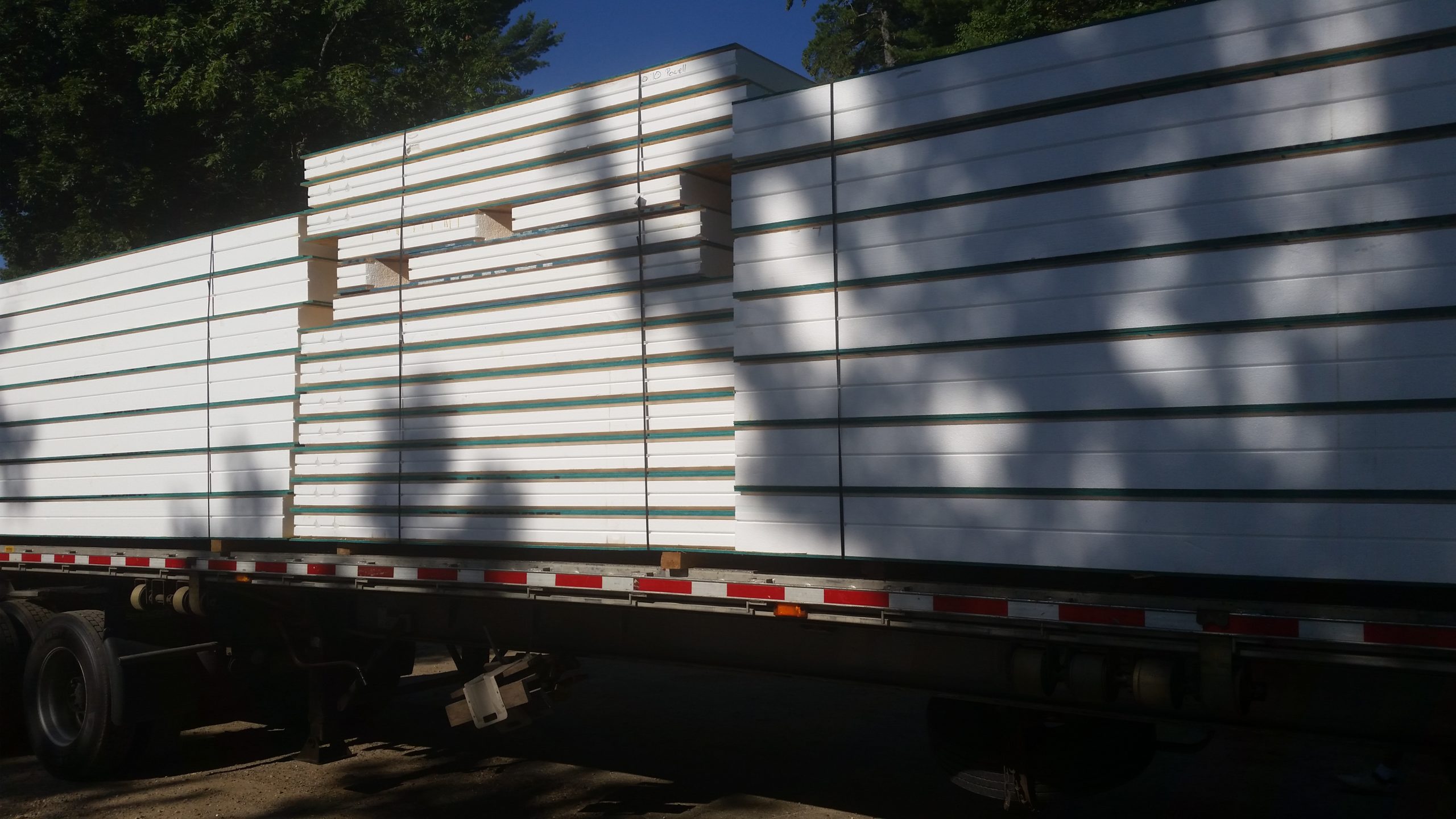 Structural Insulated Panel Delivery on a truck.